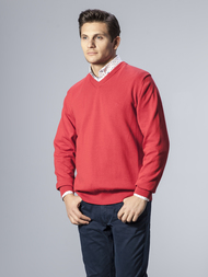 Czerwony sweter męski